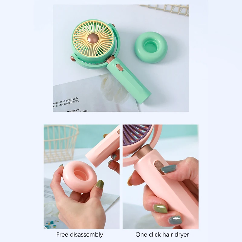 Handheld-Mini-Ventilator, winkelverstellbar, tragbar, elektrischer Desktop-Ventilator, 5-Gang-USB-wiederaufladbarer Ventilator für Outdoor-Camping, Lüfter