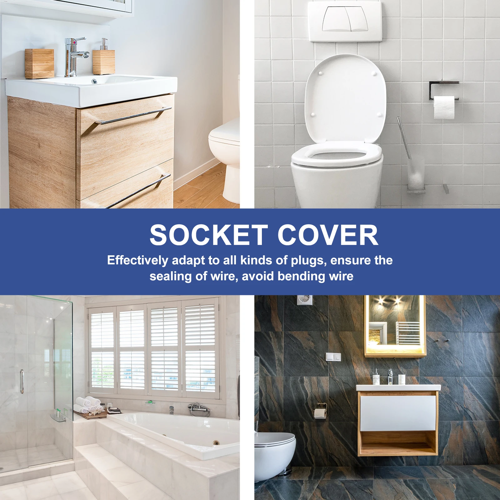 3 Pcs Waterproof Box Plug Socket Cover Outdoor Electrical Outlet Adhesive Case Baby