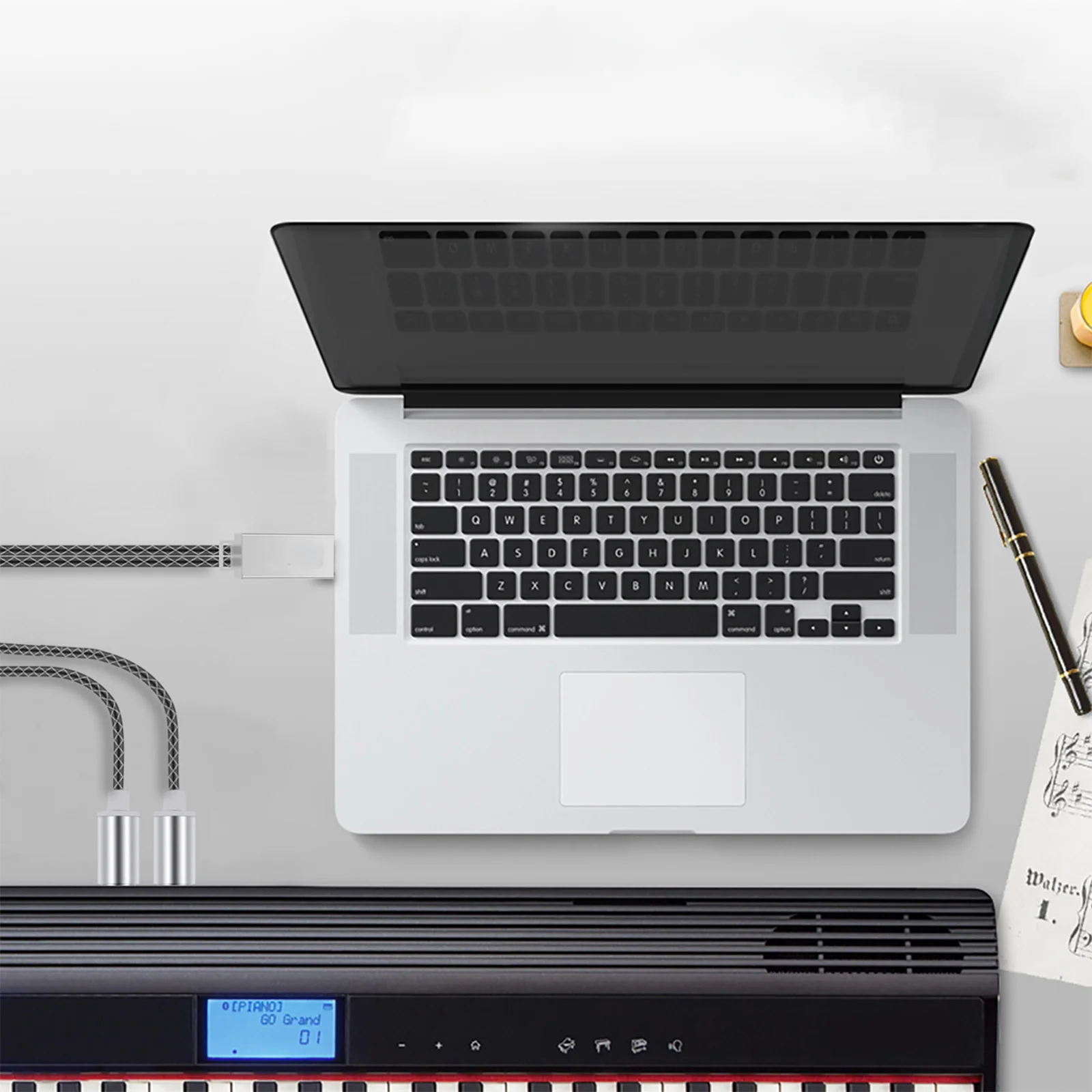 

Midi Cable USB Adapter for Pc Laptop Keyboard Connecting Electronic Organ Drum Keyboard Adapter Cord Midi Interface Converter