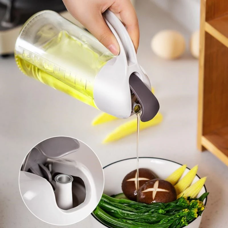 Stylish Oil Bottle with Auto-Open Lid & Handle - Perfect for Olive Oil, Condiments, & Seasonings - Keeps Kitchen Neat & Organize