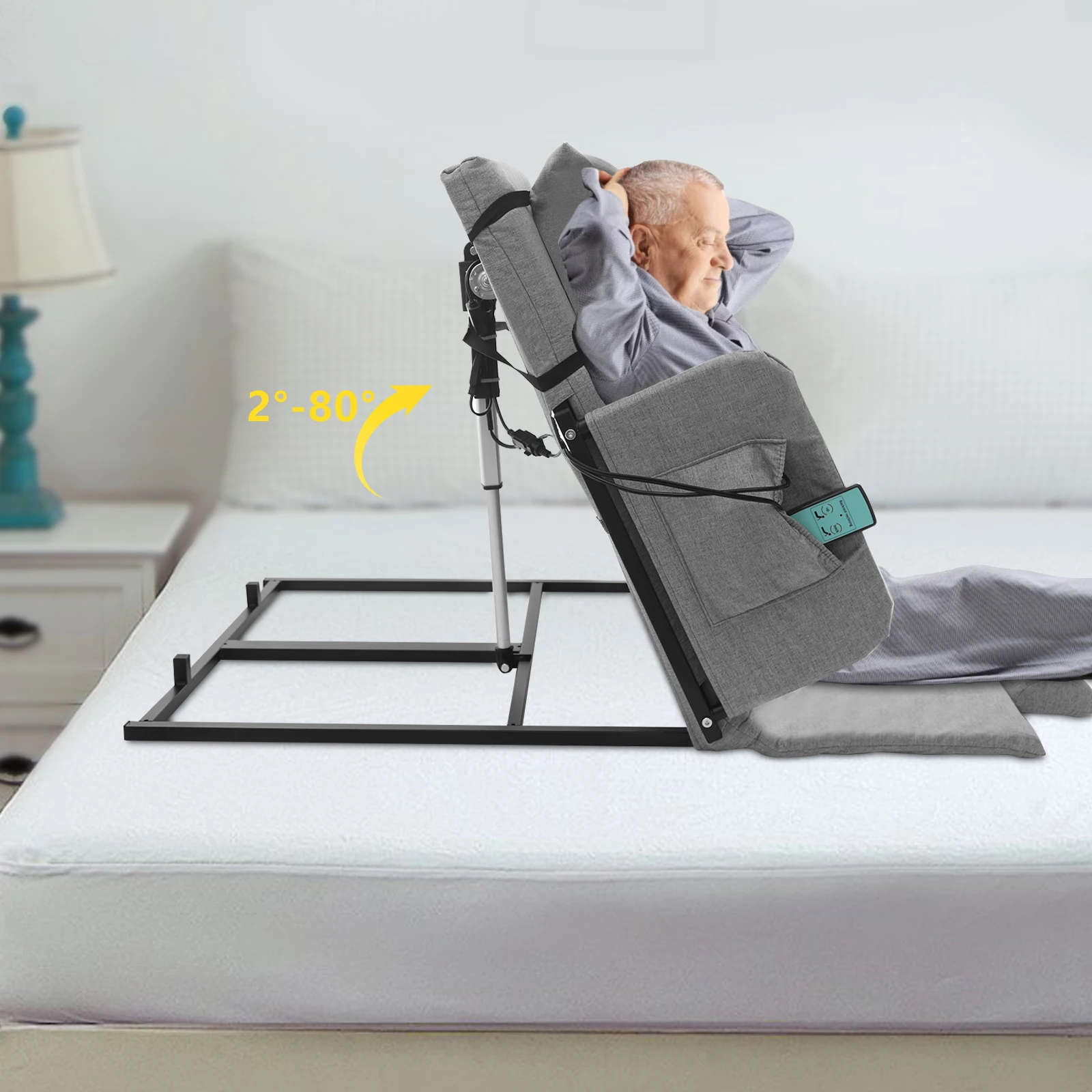 

50w Electric Lifting Adjustable Bed Back Rest Electric Lift Backrest Bed Electric Auxiliary Backrest for the Elderly Disabled