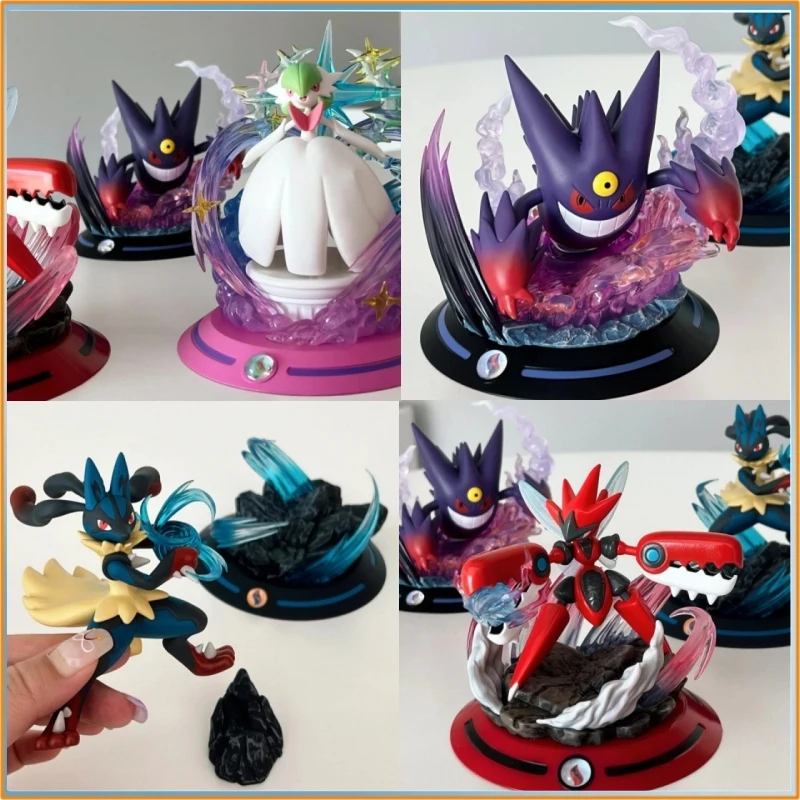 Figura de Decoração Funism Pokémon Mega Evolution - Gengar, Lucario, Gardevoir, Mega Scizor, Brinquedo Presente para Fãs