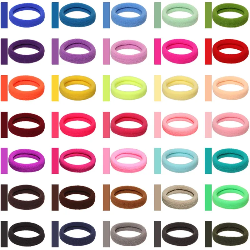 50/100 Stück Damen-Haaraccessoires 4,5 cm Mittelgroße Einfache Haargummis Basis-Edition Schonende Haarbänder Mädchen Elastische Haargummis – Detail 1