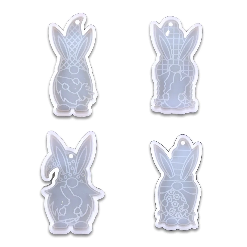 

YUYU Easter Gnome Rabbit Keychain Epoxy Resin Mold Keyring Pendant Silicone Mould DIY Crafts Jewelry Casting Tools