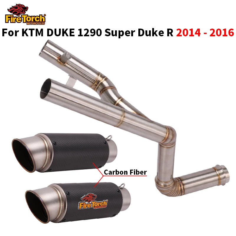 

For KTM DUKE1290 Super Duke 1290 R 2014 - 2016 Motorcycle Exhaust Pipe Middle Pipe Muffler Escape Removable DB Killer Modified