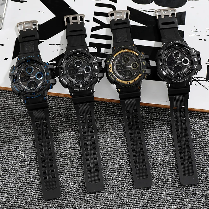 ساعة رياضية إلكترونية LED متعددة الوظائف للرجال ، ضوء ليلي ، منبه ، ساعة للأزواج