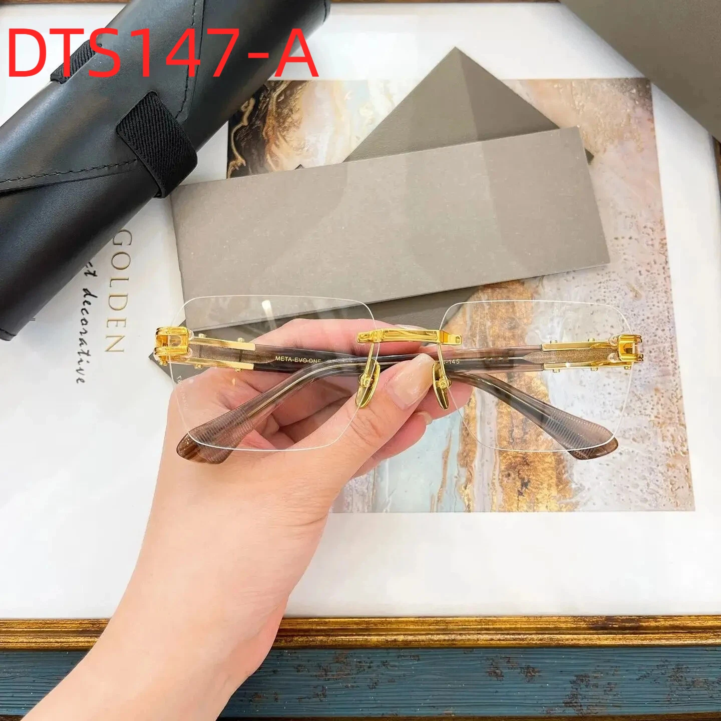 

Original Factory DT META-EVO ONE DTS147-A With Brand Box Boundless Oversized Clear Lens Retro Acetate Frame Men Women Sunglasses