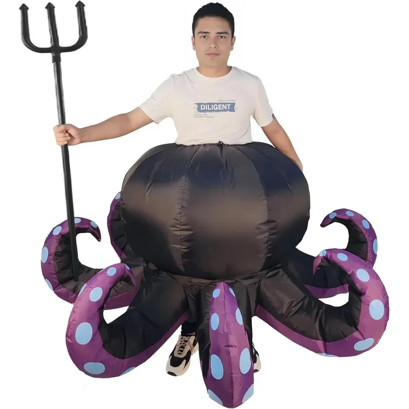 Disfraz inflable de pulpo, disfraces de Halloween para niños y adultos, disfraz de pulpo para niños y mujeres, divertido vestido elegante, Cosplay