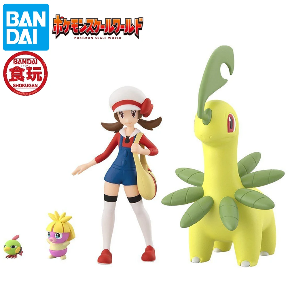 

Original Bandai Pokemon Scale World Johto Chihou Lyra BayLeaf Natu Smoochum Collectible Figures Model Toys Gifts for Fans Kids