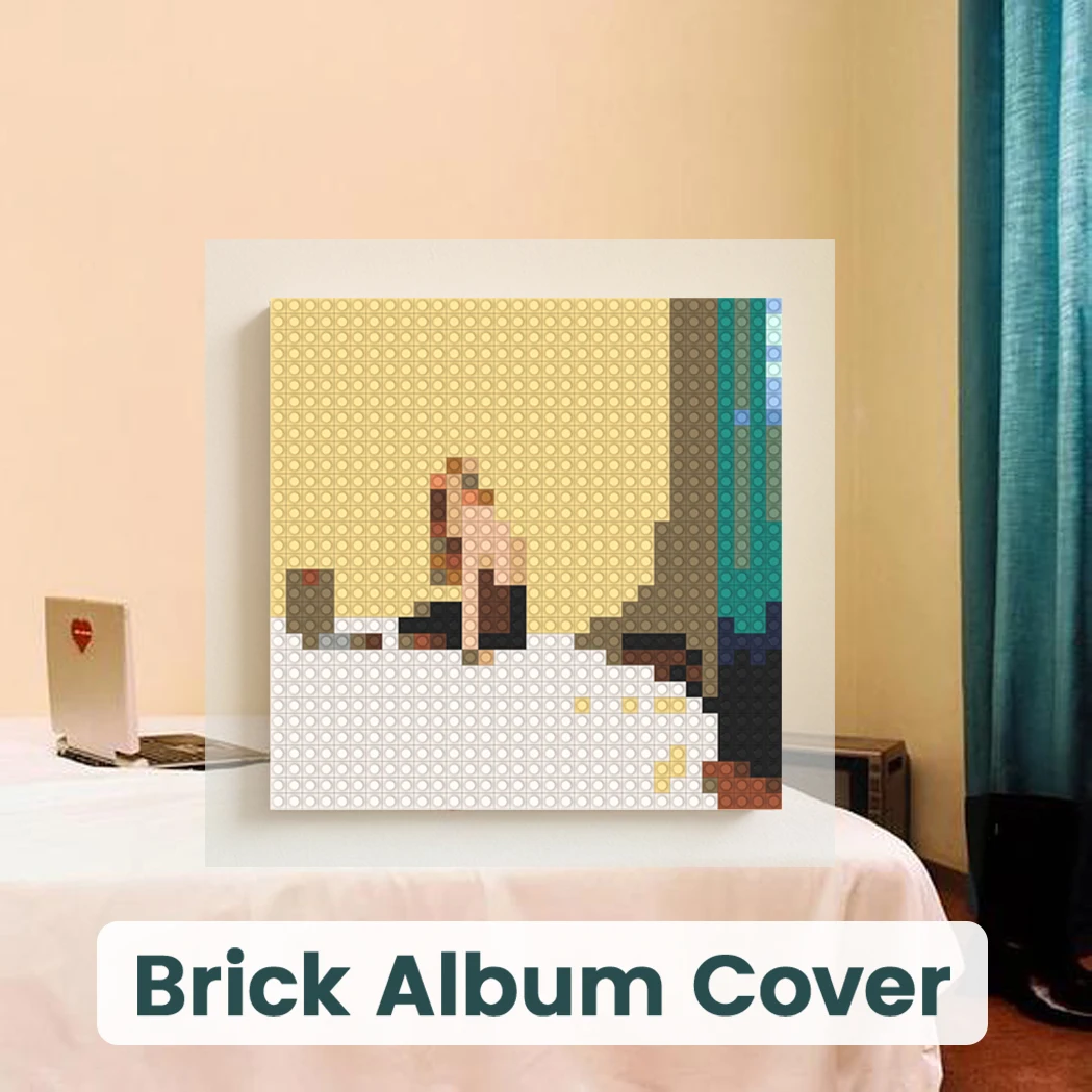 

S-Sabrina Carpenter Pop Music Album Cover Building Blocks Pixel Art Brick Painting DIY Home Bedroom Wall Decor For Pop Fans