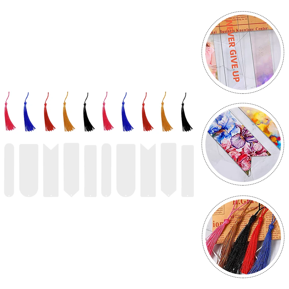 

10pcs Tassel Bookmark Blank Decorative Page Marker Diy Bookmarks Office School Supplies Portable String Label Exquisite Book