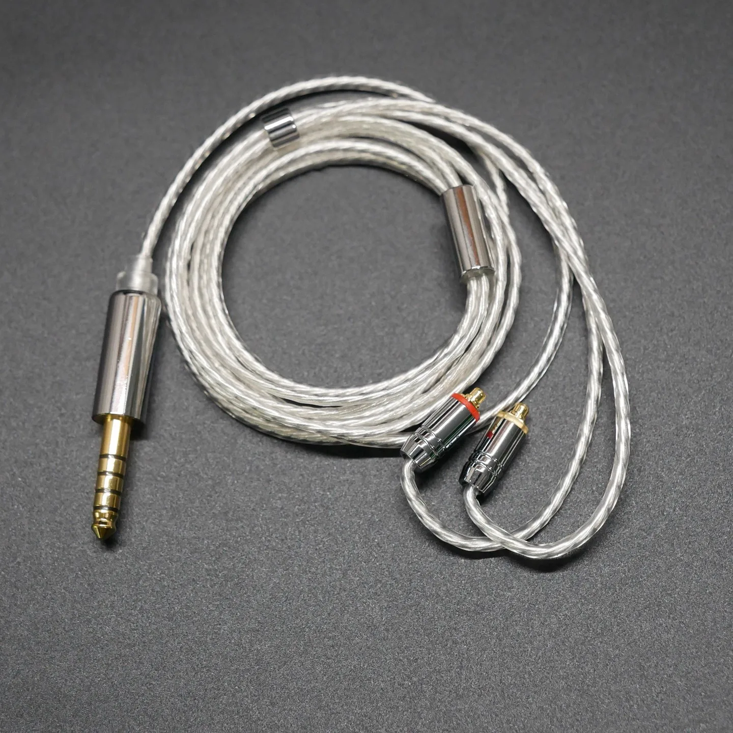 2ストランド単結晶銅銀メッキツイストペア2ピンMMCX QDCイヤホンアップグレードケーブル（AS16 PRO、PRX ZERO、MT1、WAN ER用）