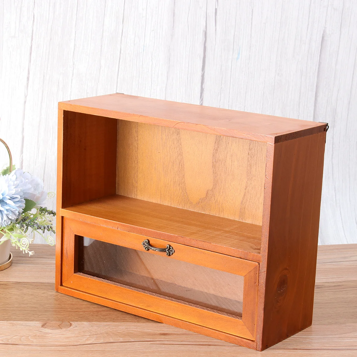 

Wooden Desktop Organizer Cabinet Sturdy Perfume Jewelry Storage Holder for Living Room Bedroom Decor Desktop Organiser