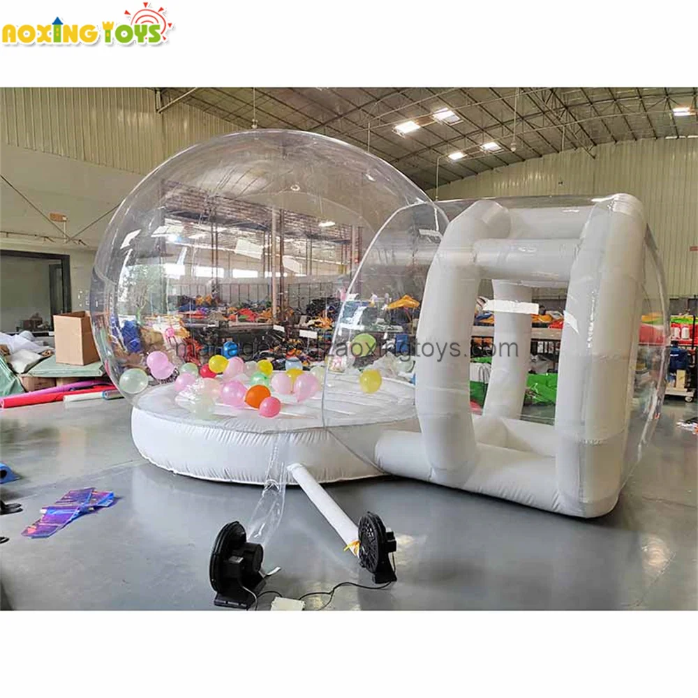 4M Outdoor Giant PVC Inflatable Bubble Tent Balloon House White Bouncy Castle With Blower For Party Events