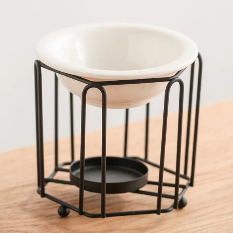 Creative Hollow Geometry Metal Rack Aromatherapy Burner Essential Oil Burner Candle Holder Oil Lamp Household Fragrance Decor