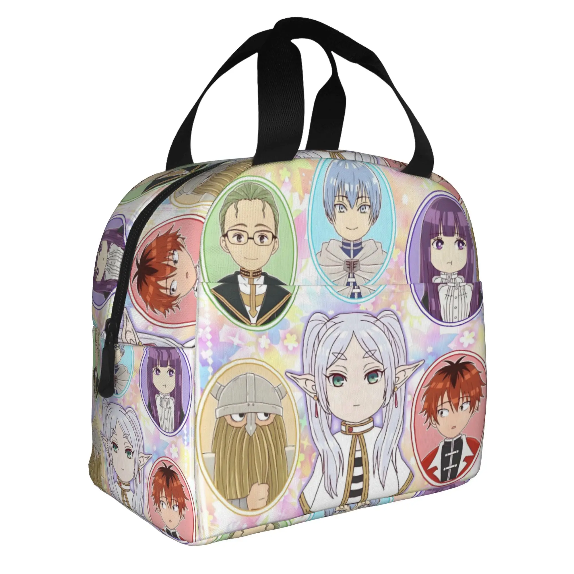 Frieren Beyond Journey's End Insulated Lunch Bags for Camping Travel Japane Anime Waterproof Cooler Thermal Bento Box Women Men