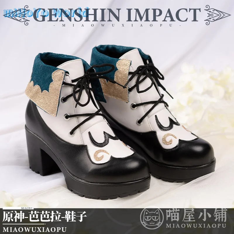 

MiHoYo Game Genshin Impact Barbara Cosplay Shoes Party Lolita Accessories Props PU Mid heel shoes Comic Con Birthday Xmas Gifts