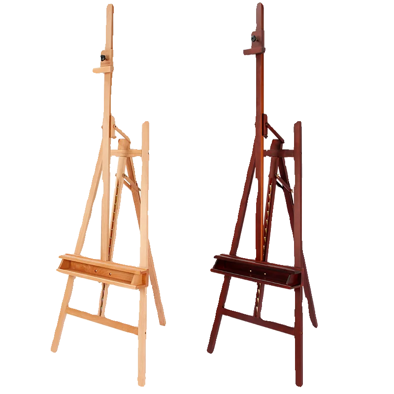 رف رسم زيتي مائل للأمام من خشب الزان 4K قابل للرفع وقابل للطي على شكل لوحة رسم مثلثة رف عرض الغواش #1