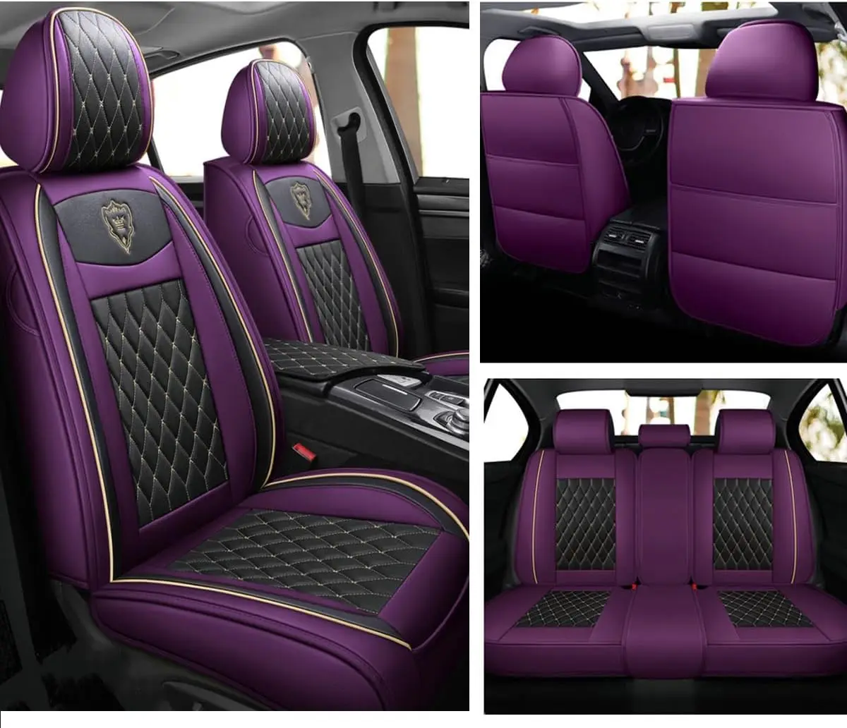 

Car Seat Covers Full Set, Super Luxurious Heavy Universal Duty Waterproof Leather Automotive Vehicle Cover for Cars SUV Pick-up