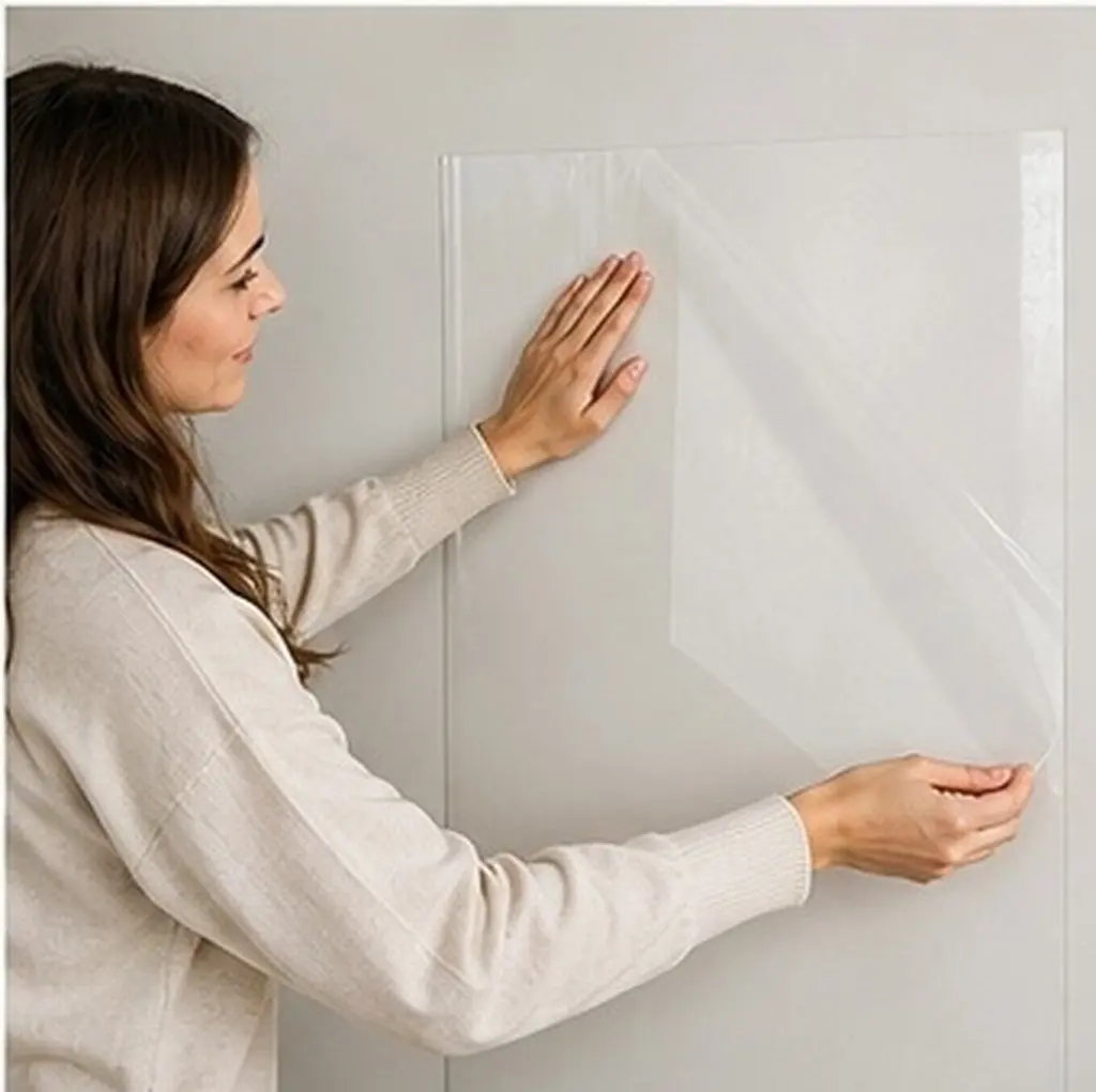 Clear Static Cling Wall Decals Latex Paint Electrostatic Adsorption Surface Protection Film for Walls Cabinets Mirrors Kitchen