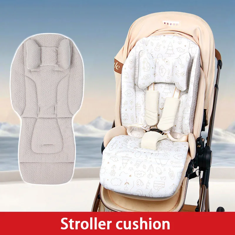

Всесезонная подушка для сиденья коляски: утолщенная хлопковая, двусторонняя, машинная стирка, мягкая и нежная для кожи – аксессуар для коляски