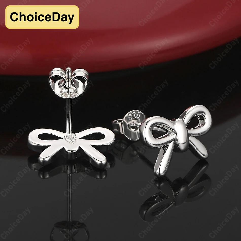 

ChoiceDay 925 Sterling Silver Delicate Bowknot Women Fashion Accessories Jewelry Wedding