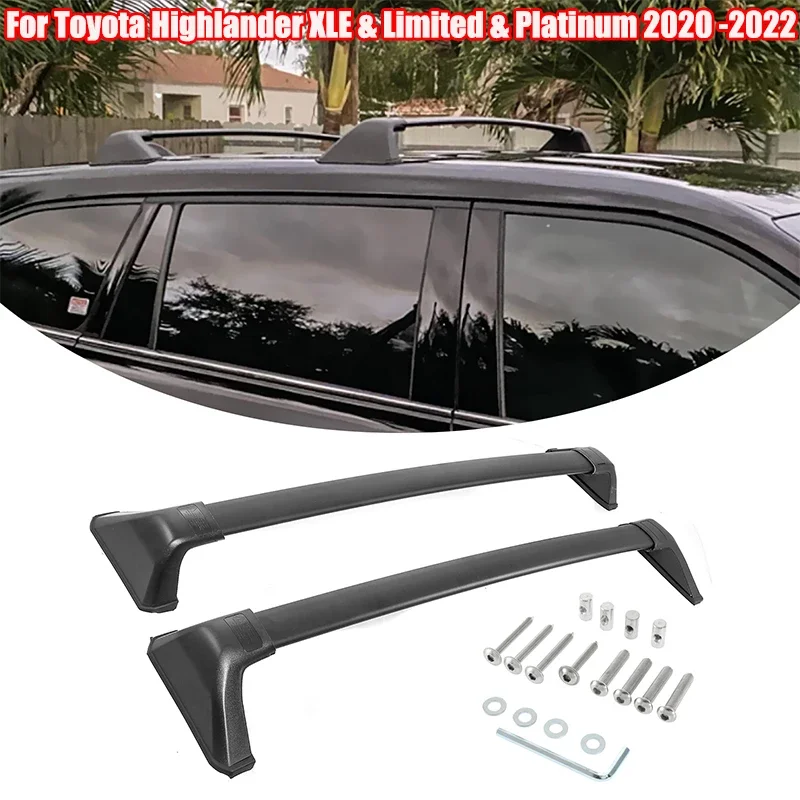 Pair Car Roof Luggage Rack Crossbar Fit For Toyota Highlander XLE & Limited & Platinum 2020 2021 2022 Top Luggage Carrier Rails