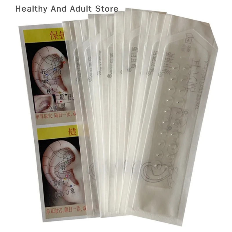 200/100PCS Transparent Ear Point Stickers Ear Pressure Stick Silver/Gold Acupuncture Auricular Ear Stickers Massage Ear stickers