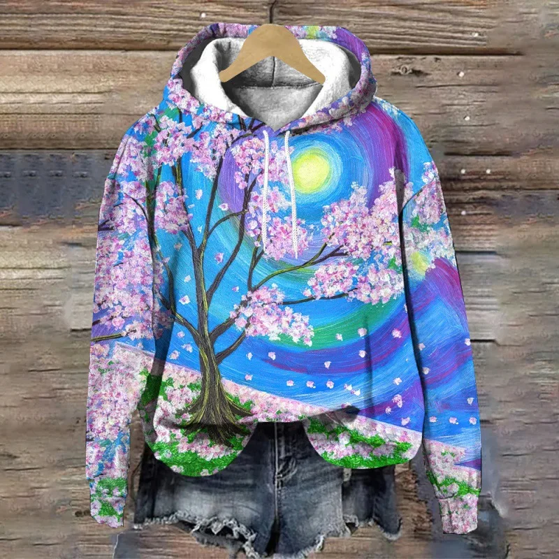 Fashion Flower Floral 3D Print Hoodies Women Autumn Winter Hooded Sweatshirts Streetwear Long Sleeve Pullovers Female Clothing