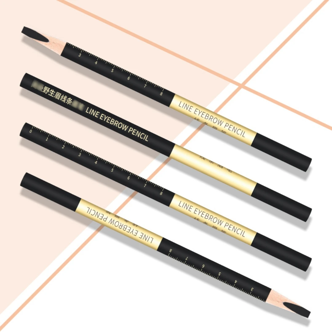 1PCS Black Line Eyebrow Design Pen Embroidery Hard Core Makeup Artist Drawing Eyebrow Waterproof Eyebrow Scale Positioning Pen