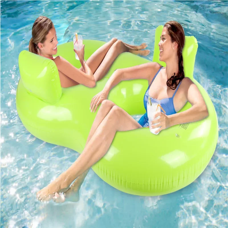 

2026 Inflatable floating chair for 2 persons swimming pool air sofa float