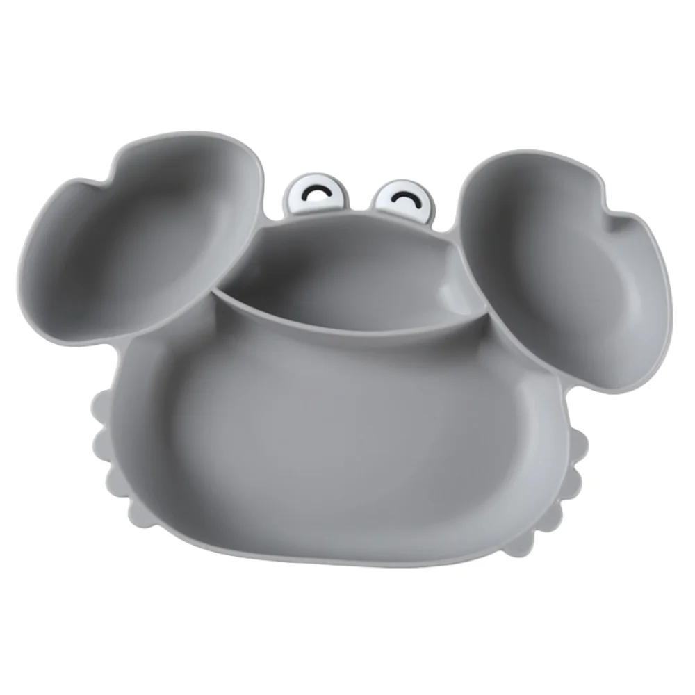 أوعية شفط من السيليكون المحمولة للأطفال على شكل سرطان البحر مقاومة للماء ومرنة للأطفال طبق عشاء مقصورة كرتونية مع أكواب شفط #1