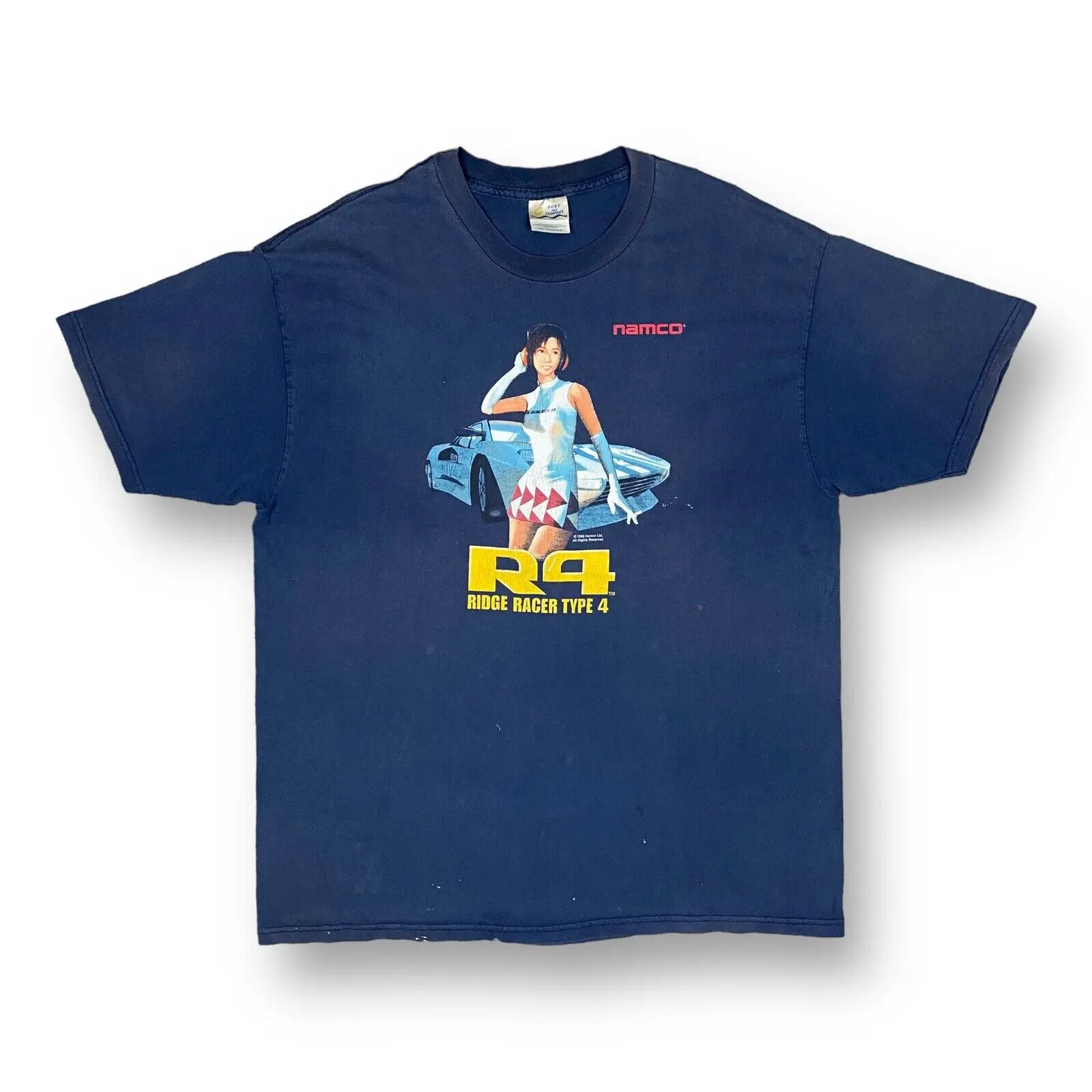 Vintage 90s Namco Ridge Racer Type 4 Video Game T-Shirt 1998 Men's