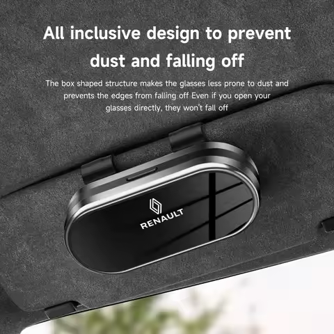 Car Glasses Case Auto Sun Visor Glasses Storage Box For Renault Megane 3 2 4 Clio4 5 Captur Trafic Scenic2 Austral Kangoo Arkana