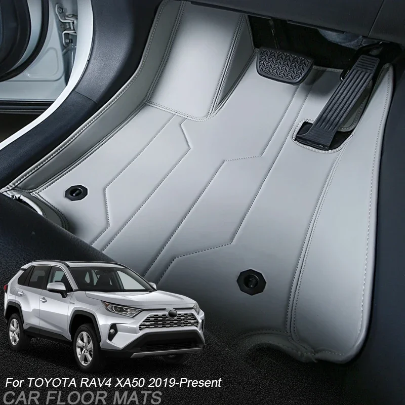 

Custom Nappa Leather For Toyota RAV4 XA50 2019-Present Car Foot Protect Mat Auto Luxury Waterproof Floor Pad Interior Accessory