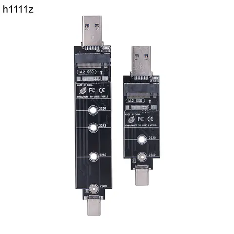 Dual Protocol M2 SSD Adapter 10Gbps USB 3.2 GEN2 USB-A + Type C Riser RTL9210B Chip B+M/M Key for M.2 SATA Protocol SSD NVME SSD