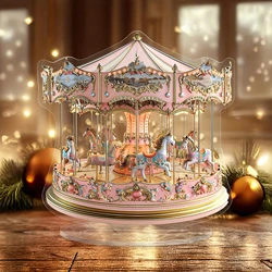 1Pc Dream Carousel Acrylic Sun Catcher - Multifunctional Desktop Display, Suitable for Home and Office Decoration, Perfect Christmas or Birthday Gift with Stand