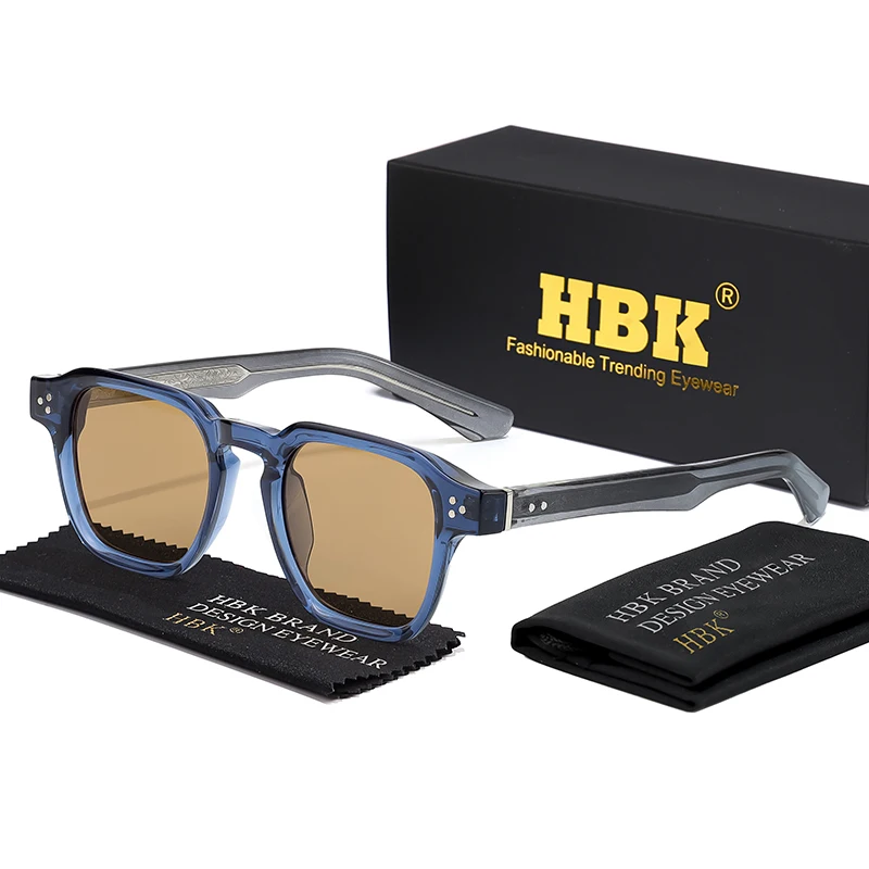 HBK Neue Modische Sonnenbrille für Herren Vintage Quadratische Farbverlauf-Sonnenbrille für Outdoor-Sport Party Urlaub Reisen Autofahren