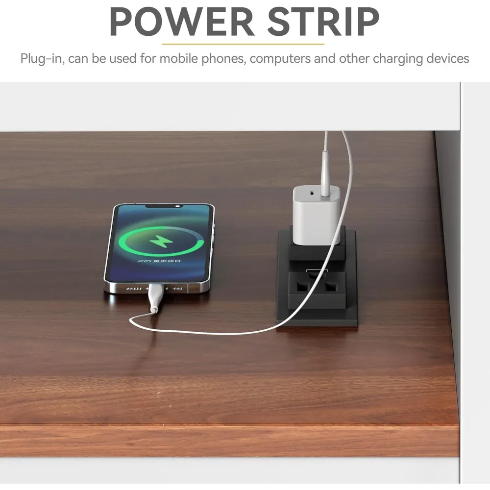 طاولة قهوة متعددة الاستخدامات 3 في 1: مركز ألعاب اللوحة العلوية القابلة للإزالة، ومحطة ألغاز ذات 4 أدراج، ومخرج طاقة متكامل #4