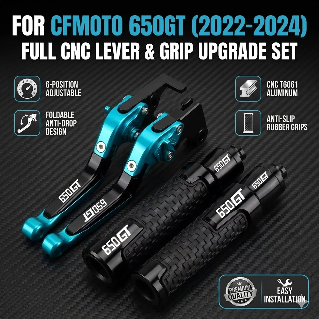 

For CFMOTO 650GT 2022-2024 Motorcycle Adjustable Folding Extendable Brake Clutch Levers Handlebar grips Motorcycle Accessories