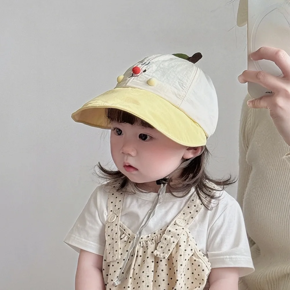 

Soft Quick-dry Korean Style Cap Embroidery Anti-UV Summer Sunhat Puppy Shading Hat Children's Bucket Hat Boy
