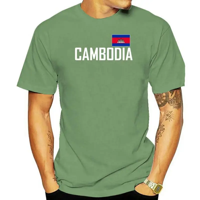 Mens Unisex Short Sleeve T-Shirt Cambodia Asia Asia Flag FanShirt Flag