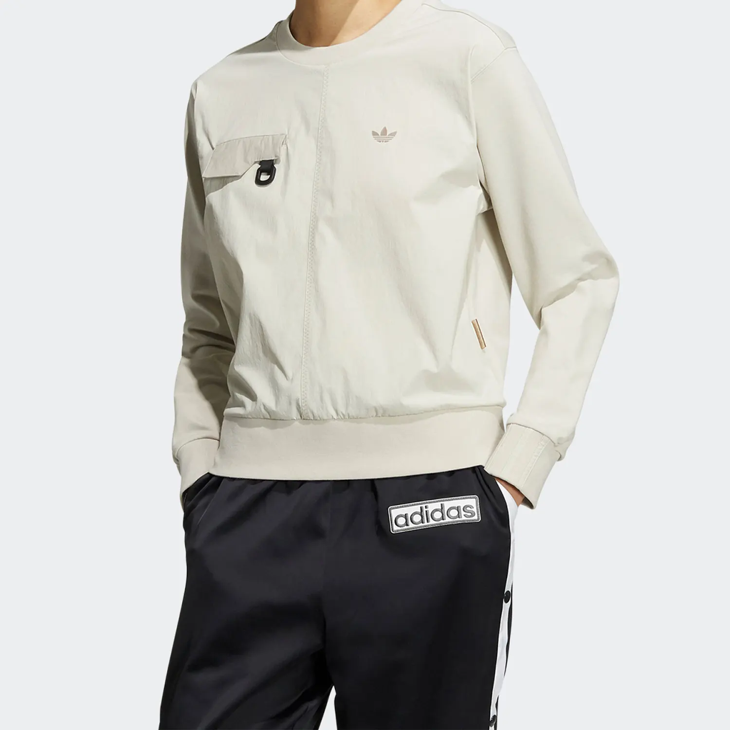 Adidas Originals Three Leaves New Season Womens Sports Hooded Sweatshirt HJ7310