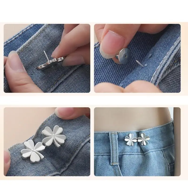 652F Alloy Waist Tighten Pins for Pants Brooch Waist Clasp Brooch Clip Clothing Ornament Easy Use Waist Fitness Buckles
