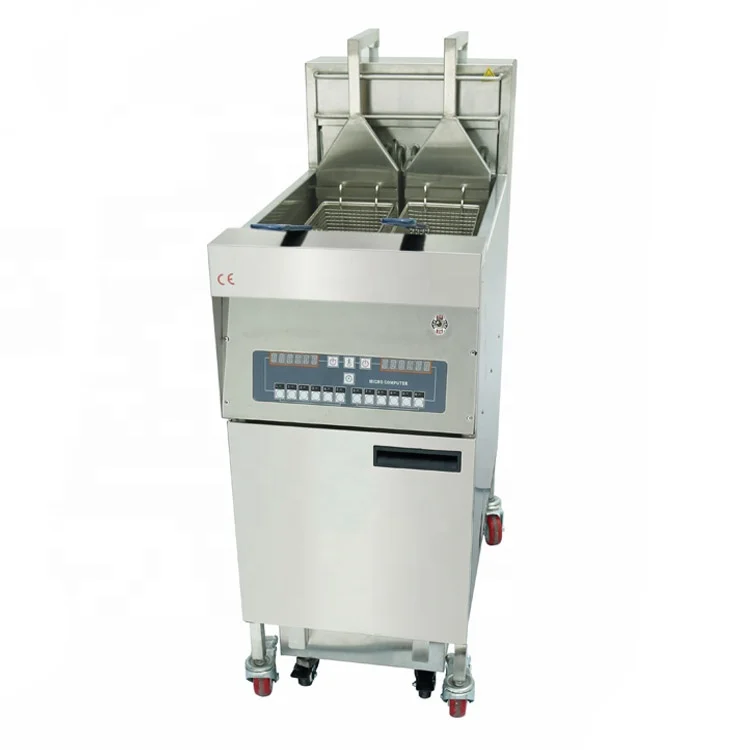 Automatic Oil Filtering Lifting Baskets Commercial Gas Deep Fryer With Double Tanks For Fried Chickens