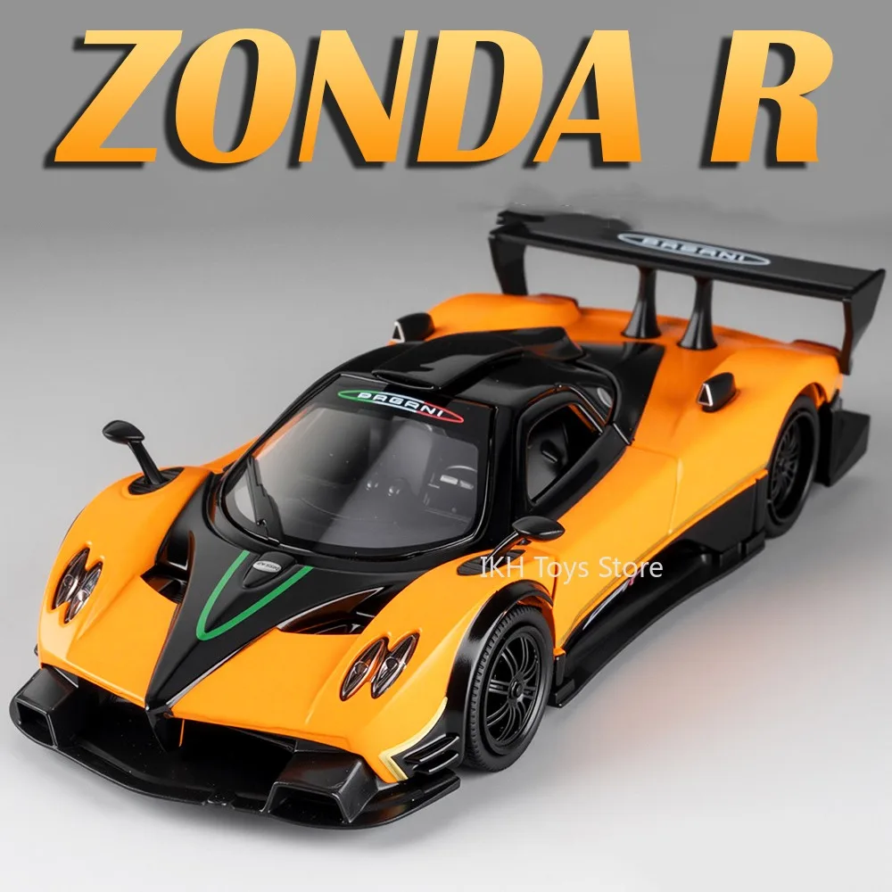 Mini modelo de juguete Pagani Zonda Huayra, escala 1:32, coches deportivos de aleación, sonido fundido a presión, luz, puertas traseras abiertas, regalos de Festival para niños