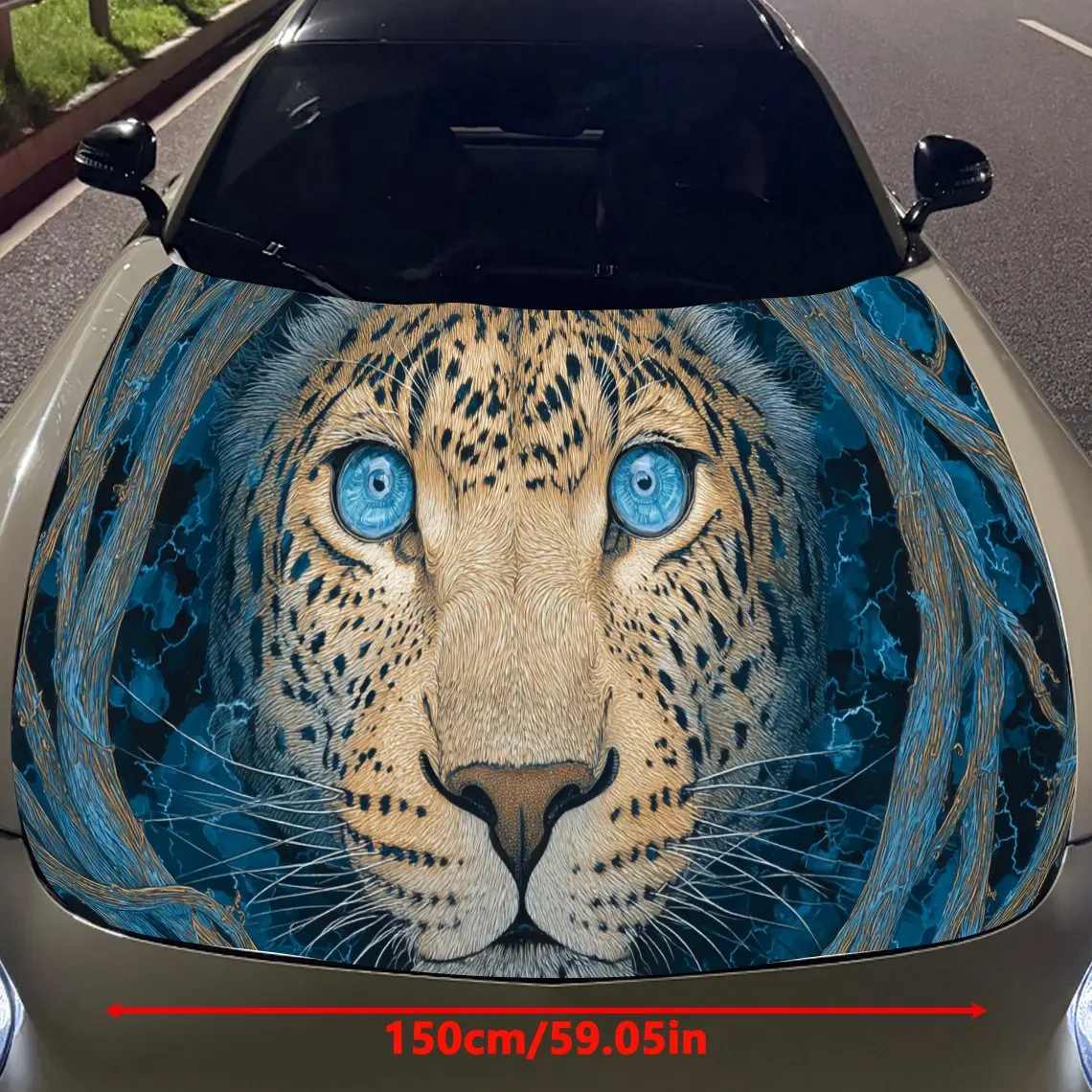 Cute leopard print,car hood stickers,PVC waterproof Self adhesive car hood sticker,car hood decoration protection stickers,Auto