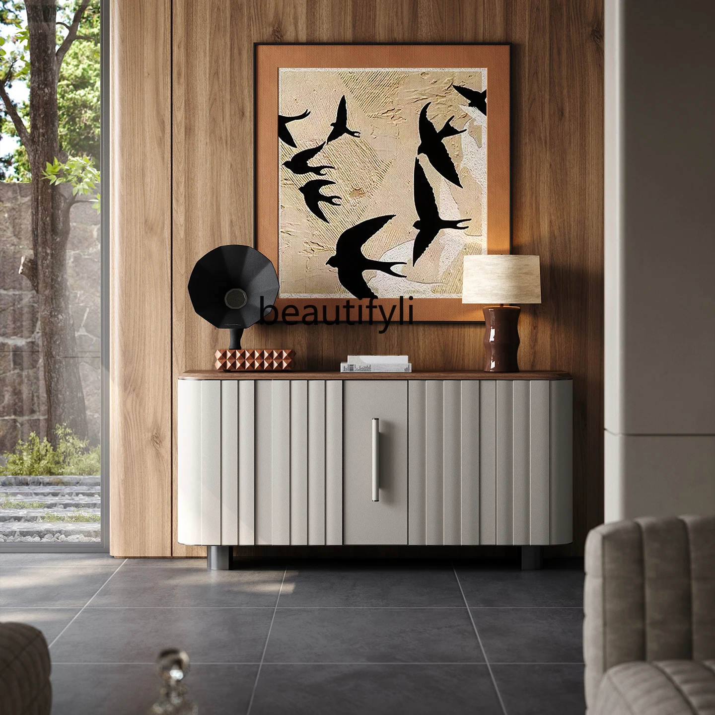 

Italian Style Light Luxury Sideboard Cabinet Living Room Storage Cabinet Villa Home Partition High-End Entrance Cabinet