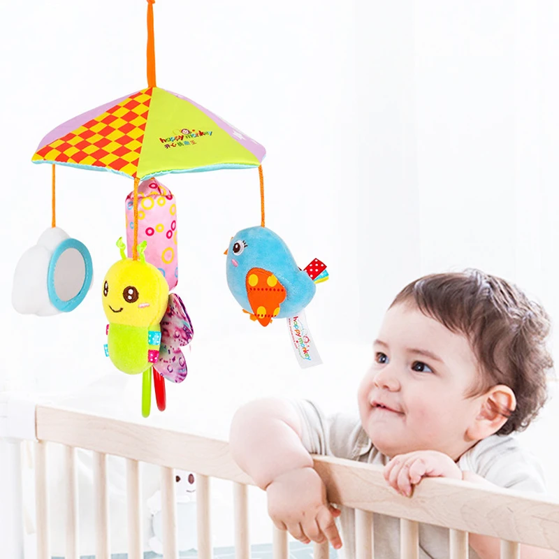 Baby Toy 0-1 Year Old Rotatable Animal Bed Hanging Bed Bell Newborn Cart Wind Bell Pendant Rattle Toy