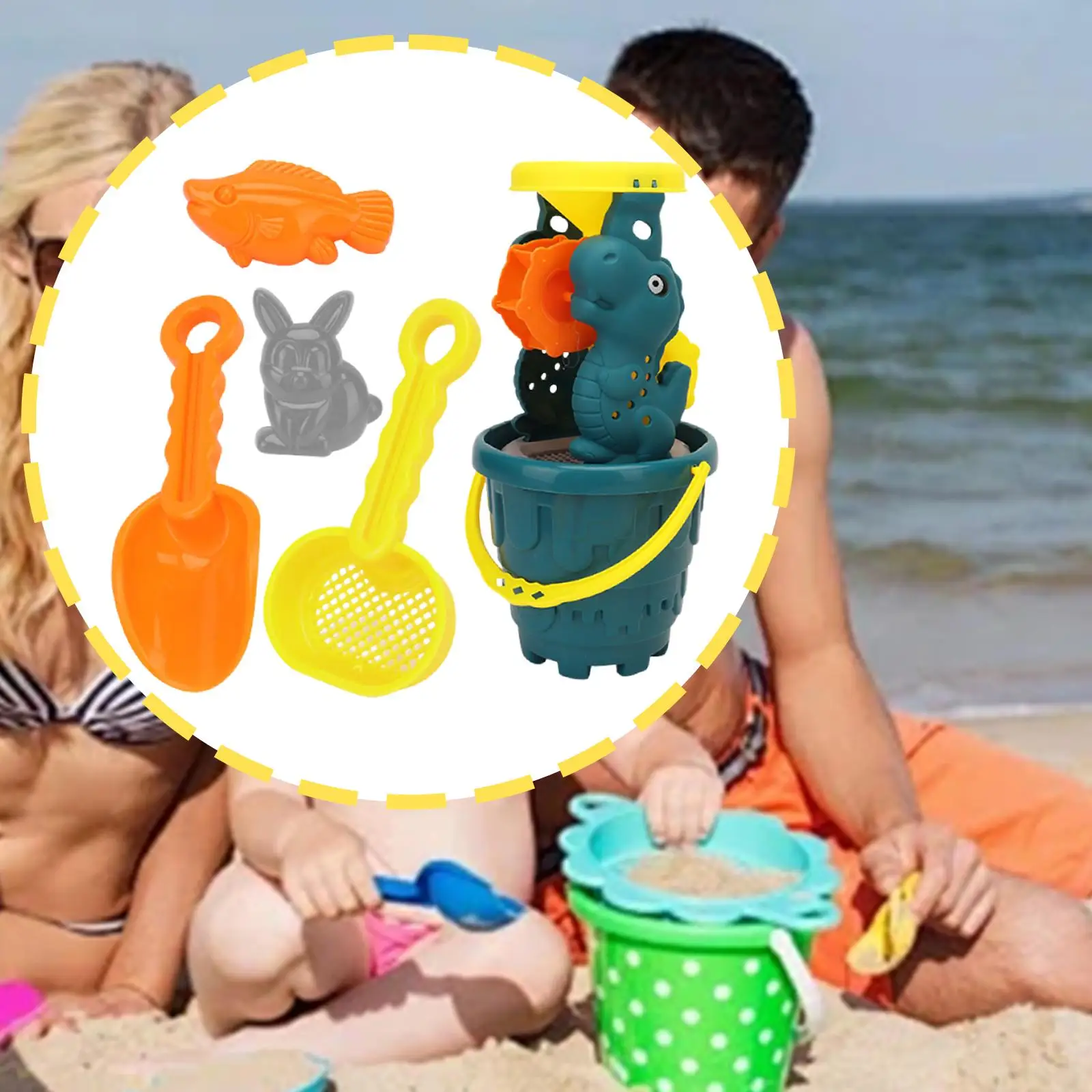 

Kids Beach Toys Lightweight Children Park Travel Age 3-10 Summer Portable Outdoor Bucket Shovel Sand Digging Tools Sand Toys